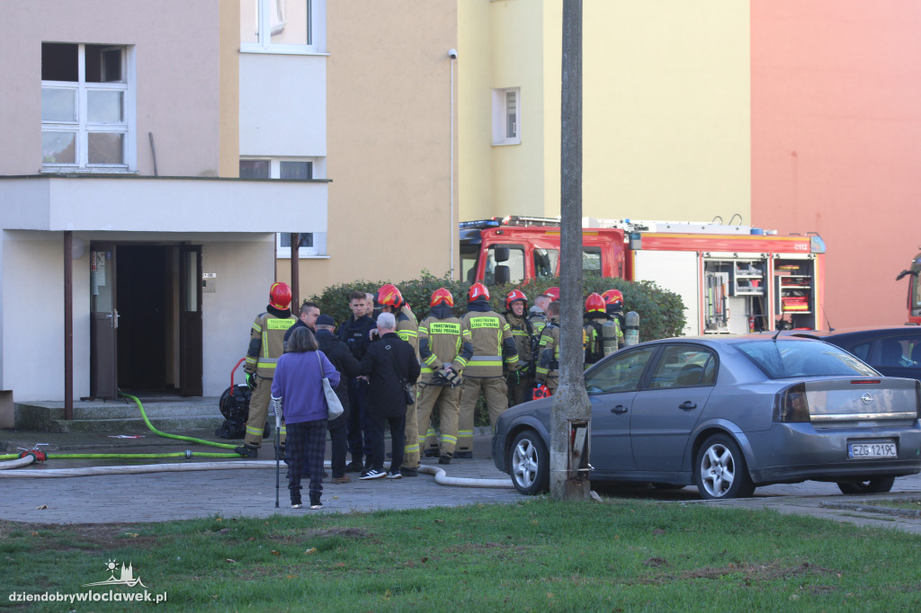 Pożar w piwnicy bloku przy Płockiej